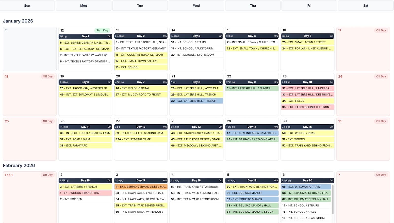 Calendar view in Shamel Studio for intuitive schedule management