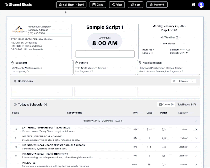 Production Reports product preview