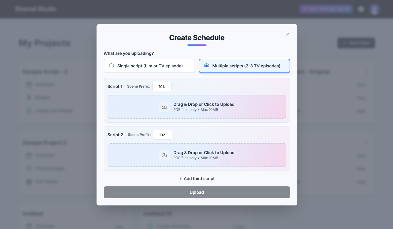 Multiple Script Upload Demo